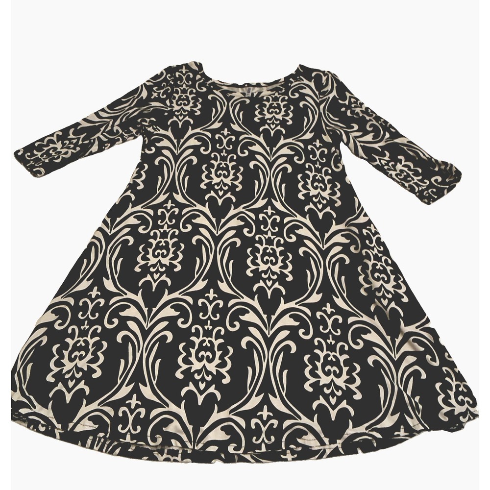 Vishow Women's Black and White Scoop Neck 3/4 Length Sleeve Dress NWOT